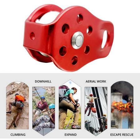 30kN Micro Climbing Pulley Aluminium Alloy for Climbing Rescue Lifting Hitch Tending 