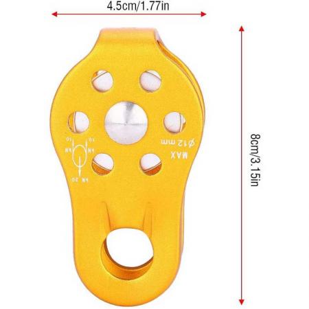 30kN Outdoor Aluminium Alloy Micro Pulley for Climbing Rescue Lifting Hitch Tending Tools Ascending Devices