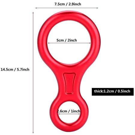 35KN Rescue Figure 8 Descender 7075 Aluminum Alloy Climbing Gear Downhill Equipment