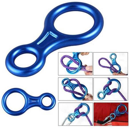 35KN Rescue Figure 8 Descender 7075 Aluminum Alloy Climbing Gear Downhill Equipment