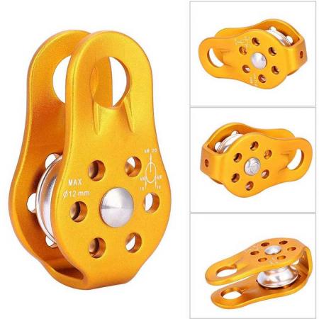 30kN Outdoor Aluminium Alloy Micro Pulley for Climbing Rescue Lifting Hitch Tending Tools Ascending Devices