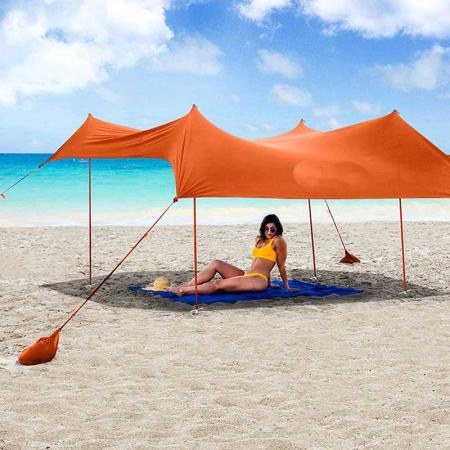 Canopy Pop Up Sun Shelter 4 Pole with Carry Bag for Beach Fishing Camping and Outdoors Family Beach Tent 