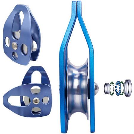 30KN Climbing Single Pulley Heavy Duty Large Rescue Pulley Single Sheave Rappelling Rescue Safety Gear 