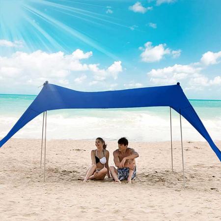 Portable Beach Sunshade Lightweight Sun Shade Tarp Tent with Sandbag 