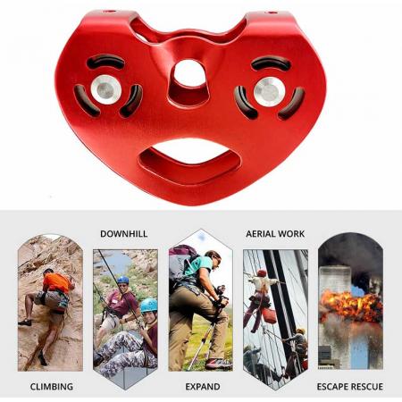 25 KN Large Rescue Pulley Single/Double Sheave with Swing Plate 