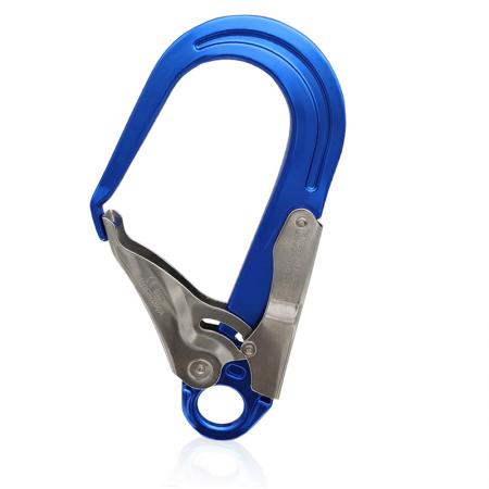 Big Rescue Hook 25KN Aluminum Alloy Snap Lock Hook Clip for Rock Climbing Rappelling Rescue Lanyard Harness Gear Equipment Tools