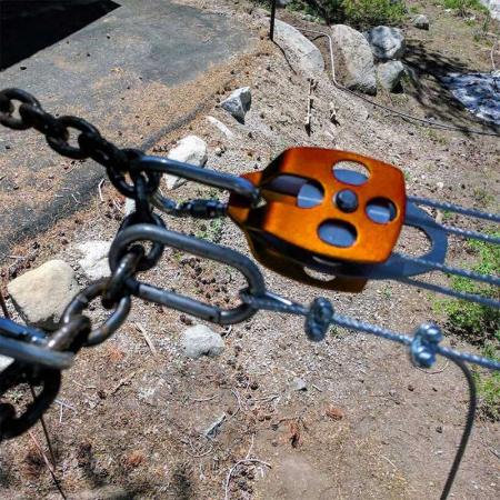 Large Rescue Double Pulley Heavy Duty 25KN Double Sheave with Swing Plate 