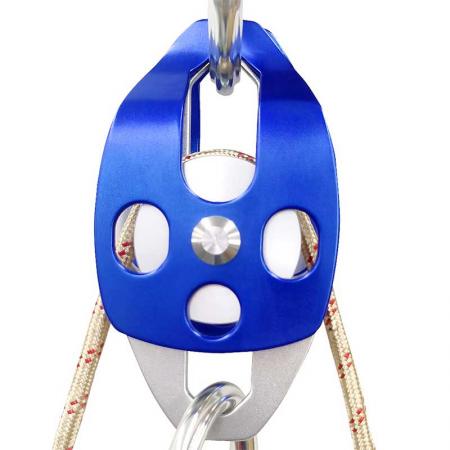Large Rescue Double Pulley Heavy Duty 25KN Double Sheave with Swing Plate 
