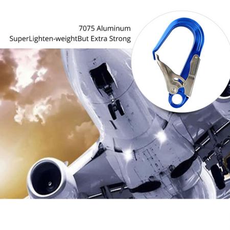 Big Rescue Hook 25KN Aluminum Alloy Snap Lock Hook Clip for Rock Climbing Rappelling Rescue Lanyard Harness Gear Equipment Tools