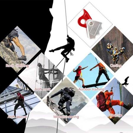 High quality 15KN Descenders Fall Protection Rope Brake Rope Grab For 9-12mm Ropes