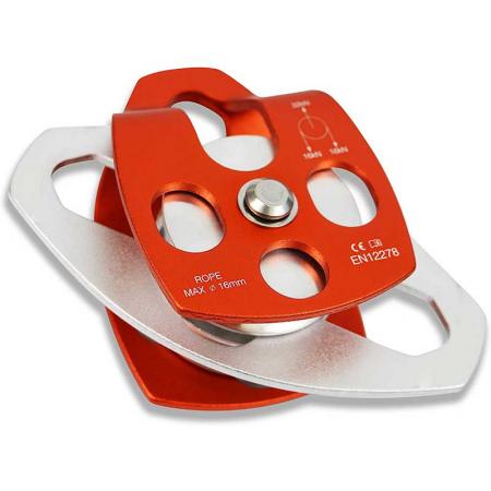 Light Weight And Corrosion Resistance Rescue Steel Pulleyfor Rock/Ice Climbing Rappelling Rescue 