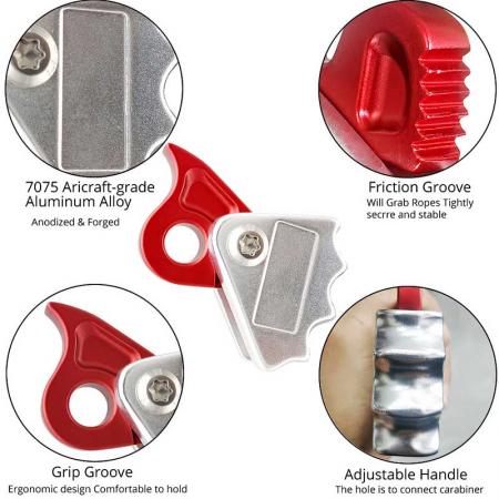 High quality 15KN Descenders Fall Protection Rope Brake Rope Grab For 9-12mm Ropes