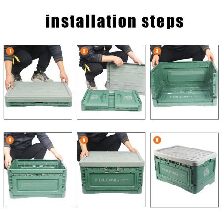 Custom Logo Factory Price Plastic Storage Box & bins Collapsible Box for Camping Outdoor