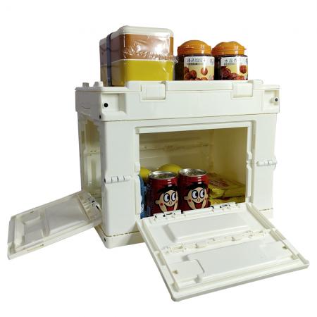 Collapsible Storage Bin with Attached Lid Folding Crate Durable Plastic Container 