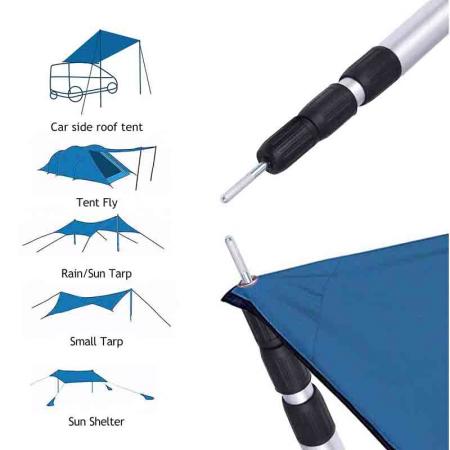 Telescopic Tent Poles Lightweight Tarp Poles Red ,Thicken Aluminium Rods Tent Pole Bag 