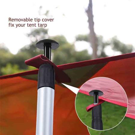 Telescopic Tent Poles Lightweight Tarp Poles Red ,Thicken Aluminium Rods Tent Pole Bag 