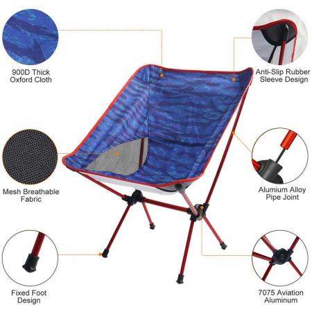 Lightweight Aluminum Ground Folding Chair, Beach Chair, Camping Chair