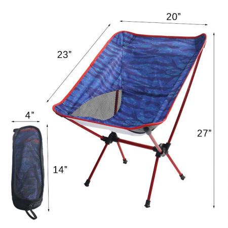 Lightweight Aluminum Ground Folding Chair, Beach Chair, Camping Chair