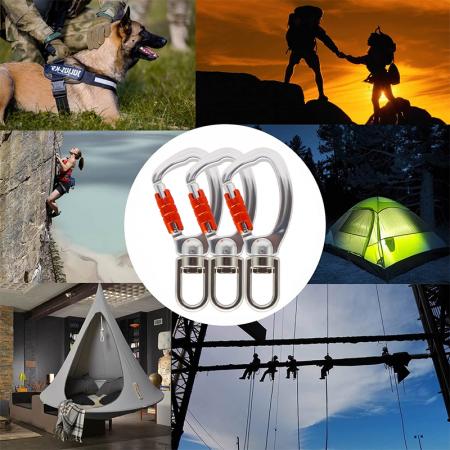 25KN Outdoor Climbing Activity 7075 Material Anodizing Snap Hook Locking Carabiner 