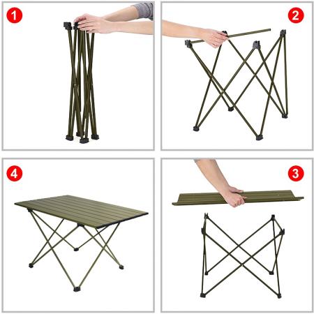 Portable Table Folding Aluminum Camp Picnic Table Foldable with a Bag for Outdoor 