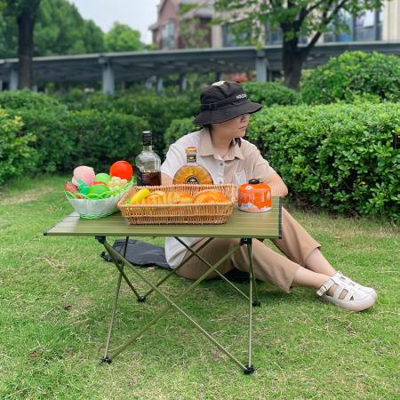 Portable Table Folding Aluminum Camp Picnic Table Foldable with a Bag for Outdoor 