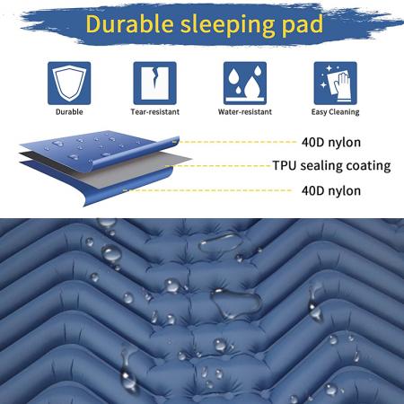 Compact Lightweight Double Air Sleeping Pad For Camping Hiking