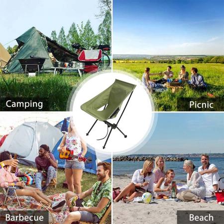 Customized Simple Aluminum 7075 Fram Collapsible Folding Heavy Duty Moon Camping Chair 