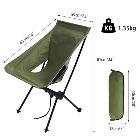Customized Simple Aluminum 7075 Fram Collapsible Folding Heavy Duty Moon Camping Chair 