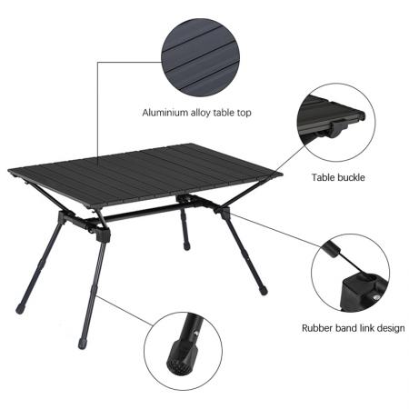 Ultralight Aluminum Foldable Height Adjustable Camping Table 