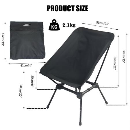 Ultralight Height Adjustable Chair For Outdoor Camp Hiking 