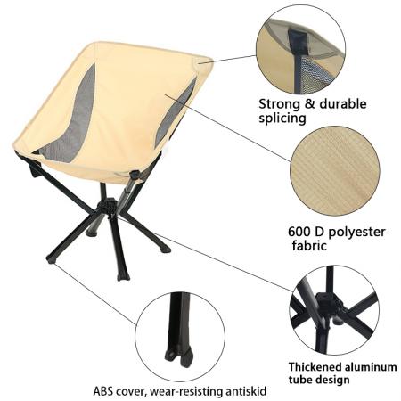 Heavy Duty Camping Chair Collapsible Lightweight Bottled Sized Chair For Outdoor Camping Sets Up In 5 Seconds 
