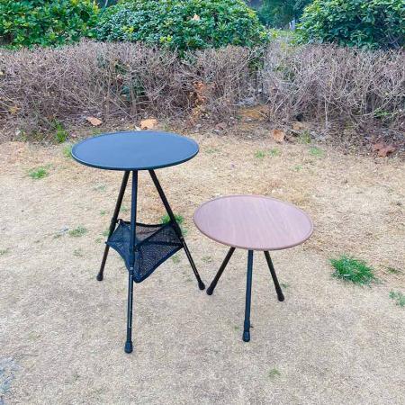 Camping Round Table Foldable Outdoor Portable Folding Picnic Table Height 35-53.5cm 