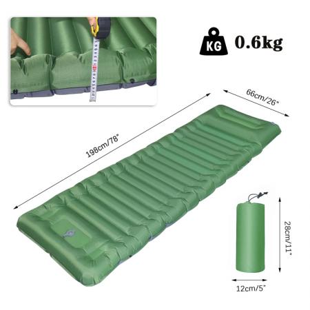 Custom Ultralight TPU Inflatable Air Mattress Camping Mat Outdoor Sleeping Pad with Pillow Attached Thick 10cm 