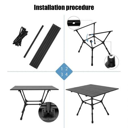 2023 NEW ARRIVAL Camping Square table Height Adjustable Table 43-49cm Folding Beach Table OEM ODM 