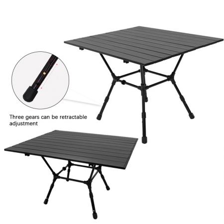 2023 NEW ARRIVAL Camping Square table Height Adjustable Table 43-49cm Folding Beach Table OEM ODM 