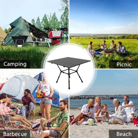 2023 NEW ARRIVAL Camping Square table Height Adjustable Table 43-49cm Folding Beach Table OEM ODM 