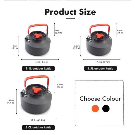 Outdoor Travel Picnic 1.1L 1.5L 2L Ultralight Portable Teapot Cooking Camping Kettle 