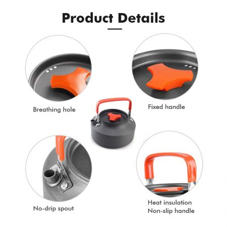 Outdoor Travel Picnic 1.1L 1.5L 2L Ultralight Portable Teapot Cooking Camping Kettle 