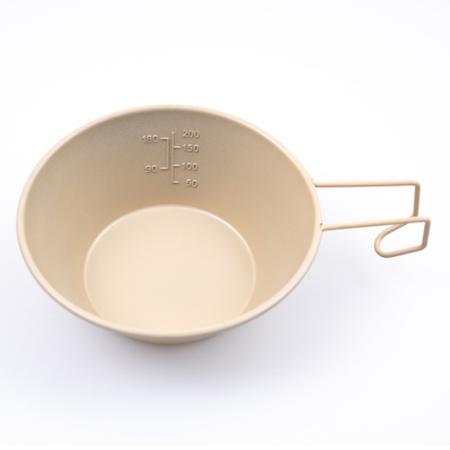 Portable Folding Handle Camping Bowl Outdoor Camping Stainless Steel Alloy Food Bowl Syrah Bowl 