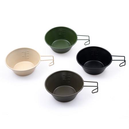 Portable Folding Handle Camping Bowl Outdoor Camping Stainless Steel Alloy Food Bowl Syrah Bowl