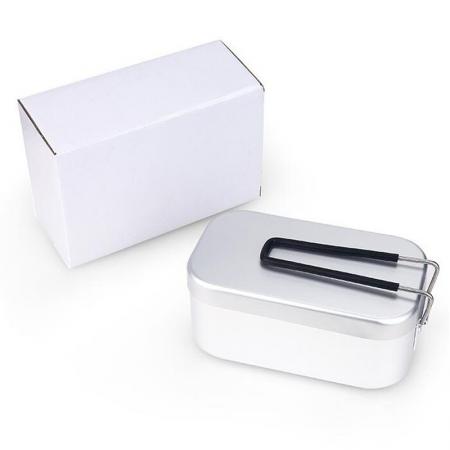 Aluminum Food Lunch Box with Handle Food Grade Rectangular Metal Aluminium Bento Lunch Box for Outdoor Camping 