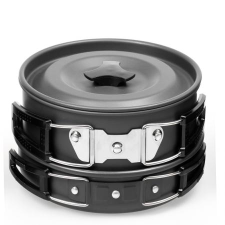 Wholesale Camping Teapot Combination Kettle Set Cookware Pot Outdoor Pot Set with Free Gifts 