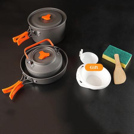Wholesale Camping Teapot Combination Kettle Set Cookware Pot Outdoor Pot Set with Free Gifts 