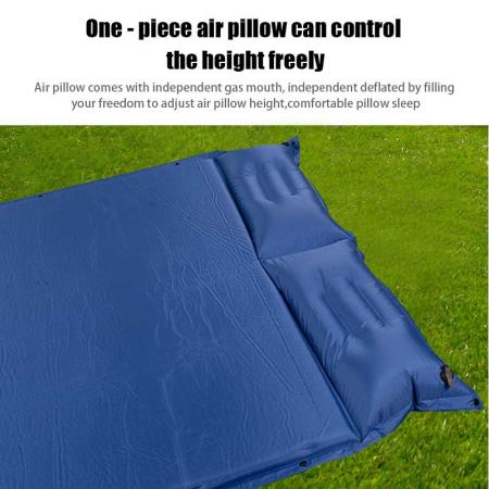 Double Self Inflating Sleeping Pad Double Person Sleeping Pad Mattress 190T Spring Sub-Spun with Pillow 
