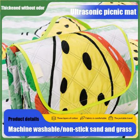 Ultrasonic Picnic Mat Machine Washable Picnic Mat Waterproof Striped Beach Blanket OEM ODM 