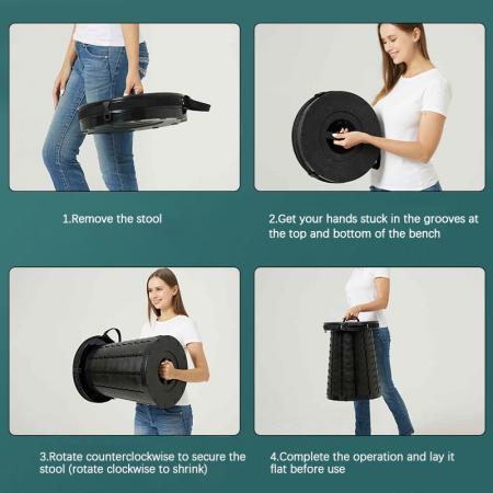 Portable Telescopic Stool Collapsible Retractable Folding Chair for Adults Lightweight Telescoping Outdoor Toilet