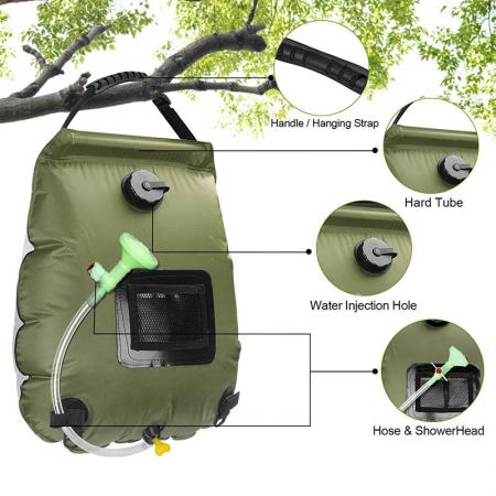 2024 NEW ARRIVAL Camping Shower Bag Eco Solar Shower Bag for Tent Outdoor Travel 