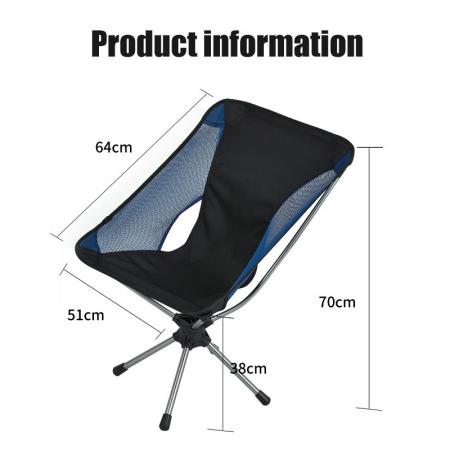 Hot-Sale Swivel Beach Outdoor Chair Folding Portable Lightweight Camping Chair with Carry Bag 