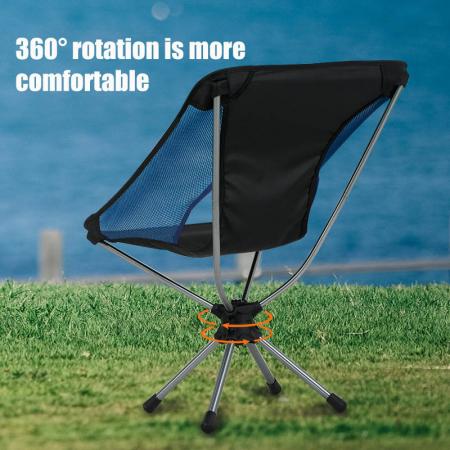 Hot-Sale Swivel Beach Outdoor Chair Folding Portable Lightweight Camping Chair with Carry Bag 