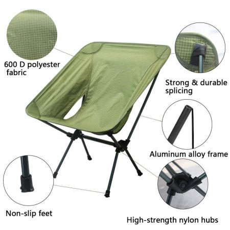 Aluminium Folding Chair Portable Dyneema Camping Chair Foldable Beach Chair Outdoor Lightweight for Fishing 